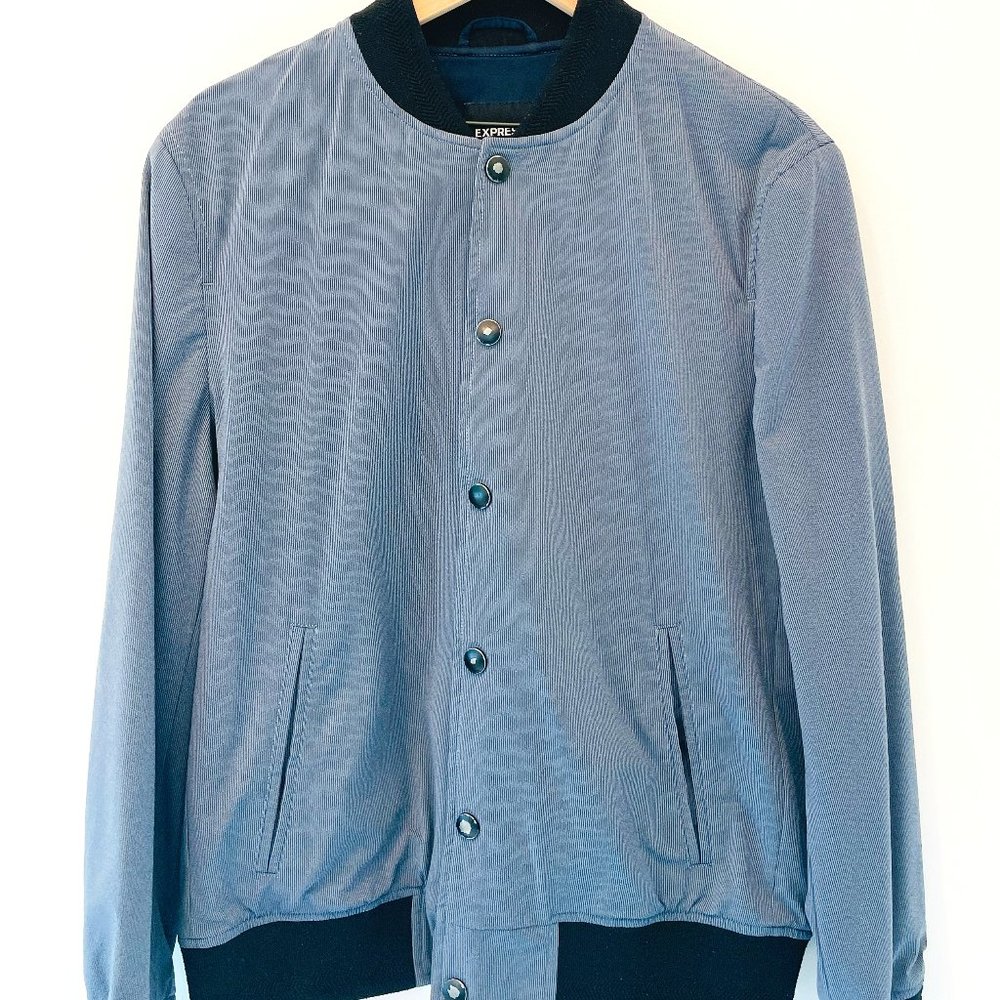 Express Men's textured Stretch Cotton Bomber Jacket